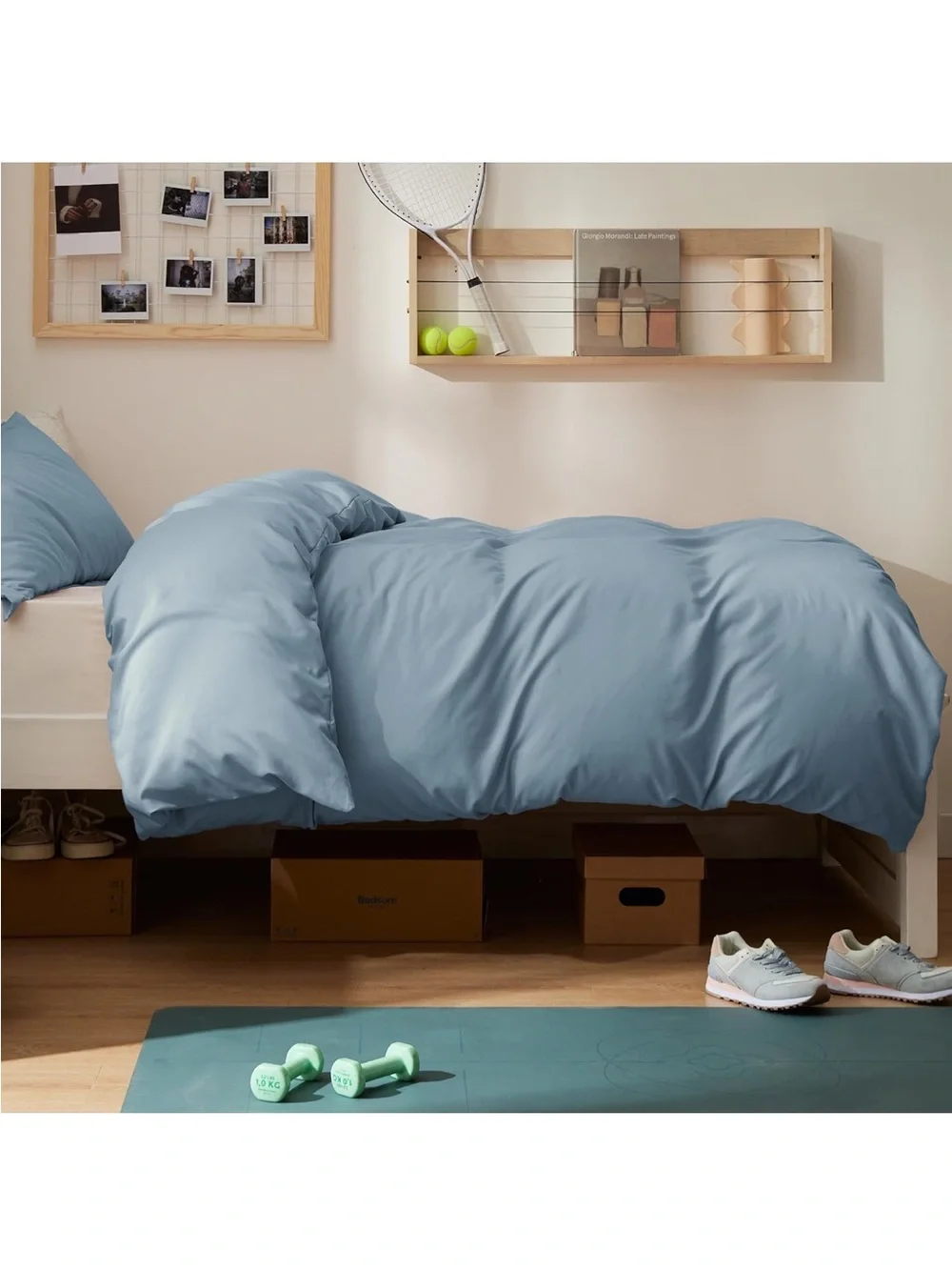 NEW Bedsure Twin/Twin XL Duvet Cover, Double Brushed Bedding Set, Mineral Blue